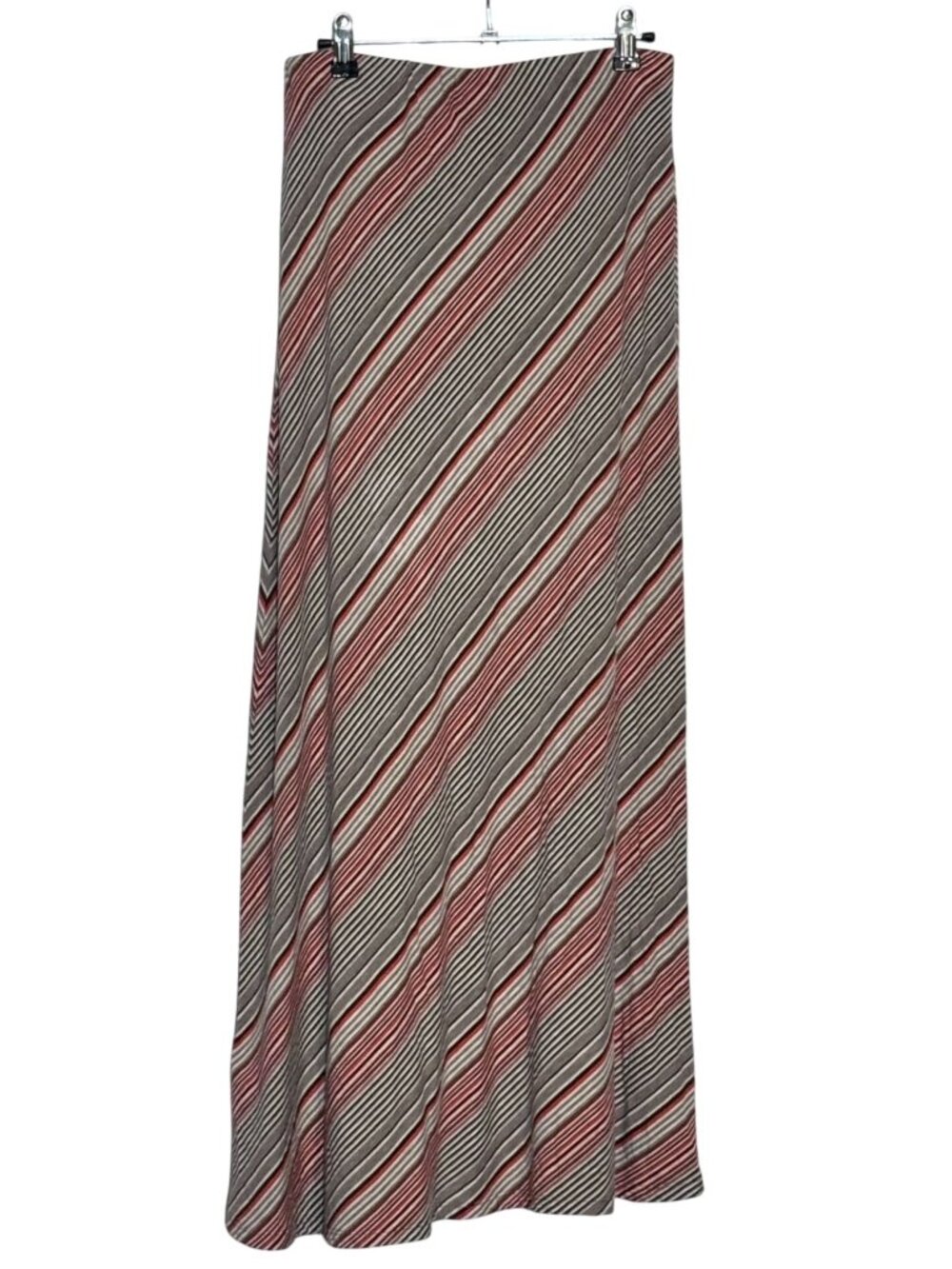 Sophie Max Maxi Skirt Size S Multicolored Diagonal Striped Rayon Spandex Stretch
